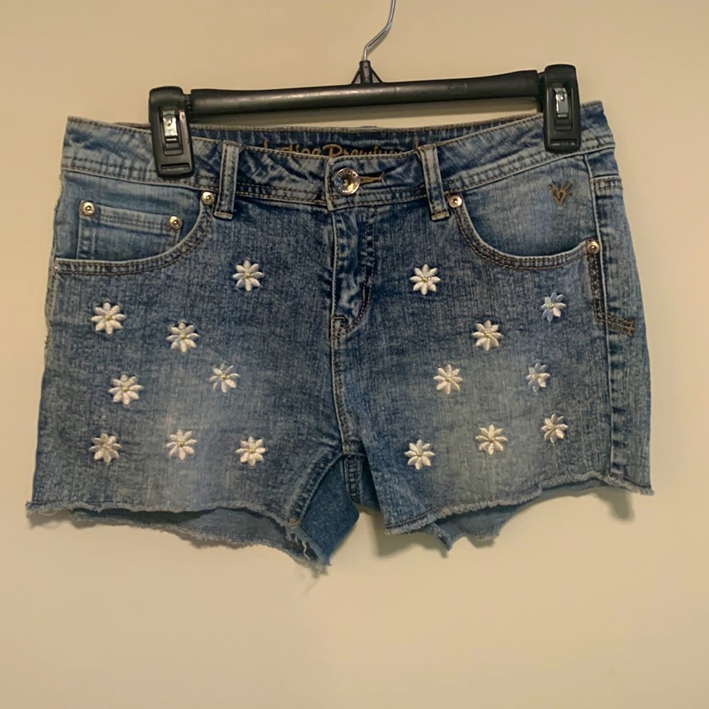 Justice Premium Jean Shorts. With flowers
